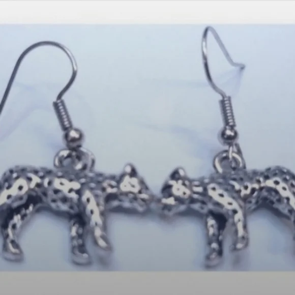 Leopard Cheetah Jaquar Tiger Cat Earrings Feline Lover Silver Handmade NEW NWT - Picture 1 of 7